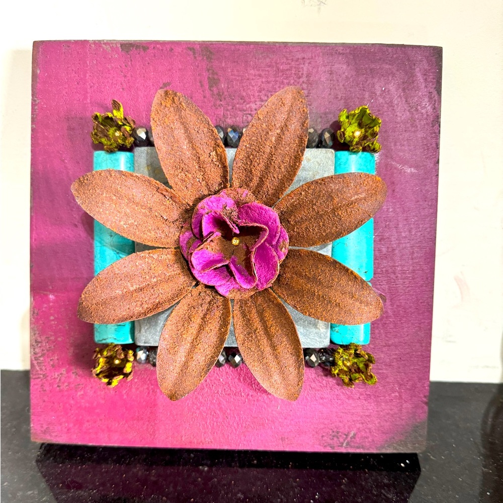 Mixed Media Wood Art Plaque
